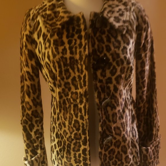 Charles Gray Leopard Print Jacket Size XS - Picture 8 of 14